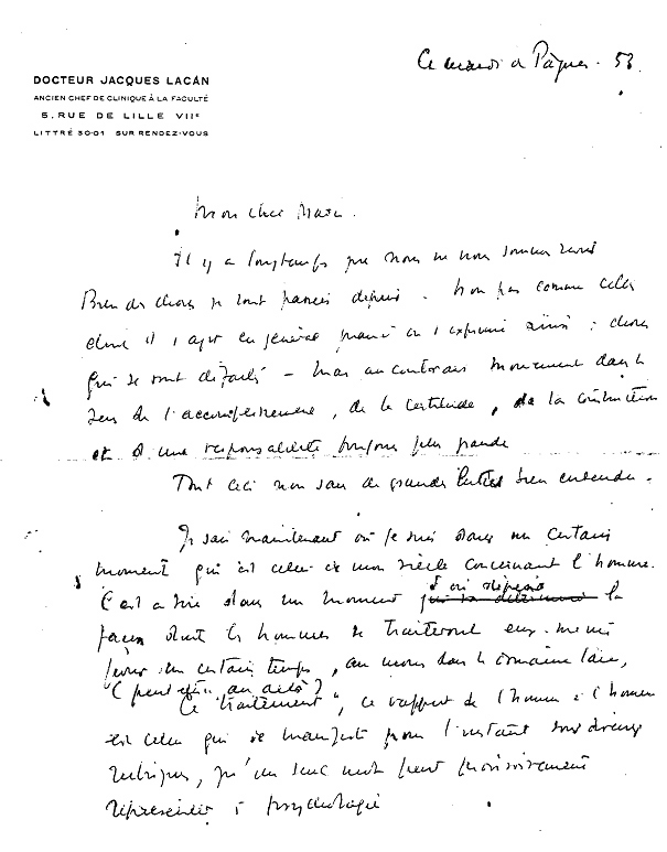 Lettres de Jacques à Marc Lacan