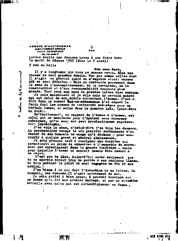 Lettres de Jacques à Marc Lacan