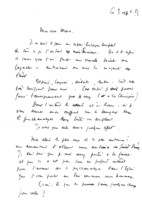 Lettres de Jacques à Marc Lacan