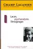 Champ Lacanien (5/2012 : Lacan, psychanalyste. Témoignages)